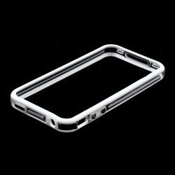 iPhone 4S 4 Bumper with Chrome Button (White Clear)